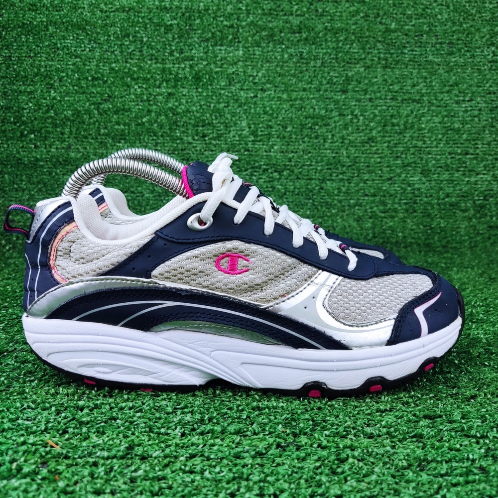 Champion Sneakers Womens 8.5 Navy Silver Pink 79371 Chunky Y2K Running Shoes